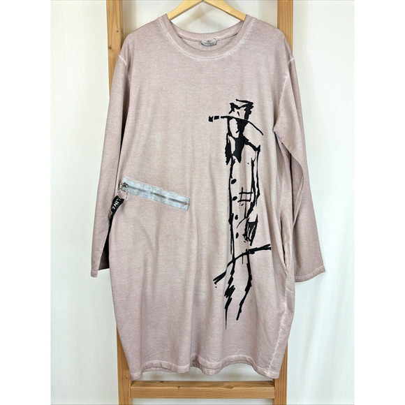 Pure Venice by Eternelle Tops - NWT Pure Venice by Eternelle Pocket Screen Print Long Tunic Dress #1410 Size L